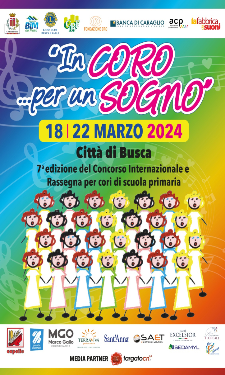 Busca si conferma piccola capitale dell’educazione alla musica con la settima edizione del Concorso canoro internazionale per scuole primarie in programma da lunedì  18 a venerdì 22 di marzo