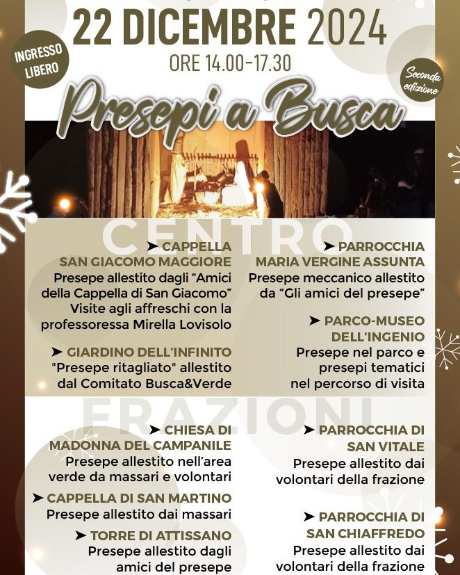 Il 22 dicembre Presepi a Busca Il 22 dicembre Presepi a Busca