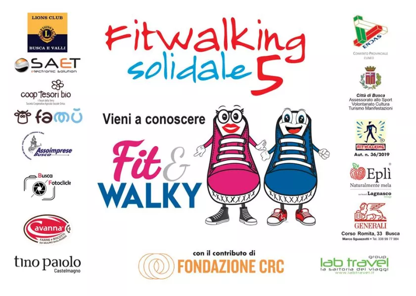 Domenica 15 settembre Fitwalking Solidale di Busca: entrano in scena le nuove simpatiche mascottes Fit & Walky