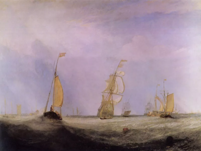 William Turner, “The City of Utrecht, 64, Going to Sea” (Olio su tela, 1832)