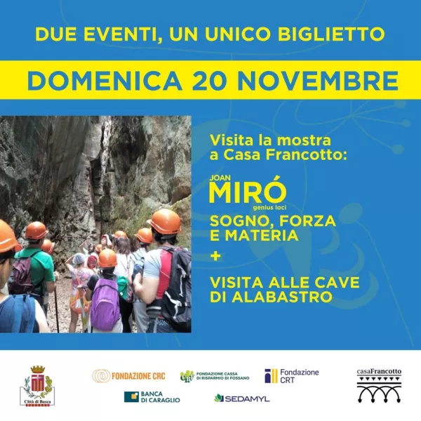 Domenica prossima, 20 novembre, visitando la mostra su Joan Miró, si potrà partecipare gratuitamente all'escursione nelle cave di alabastro rosa di Busca