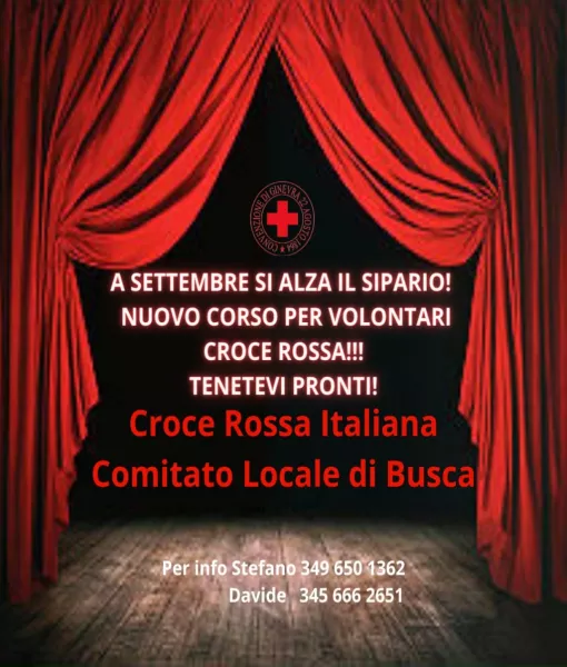 La Croce Rossa Italiana di Busca, con sede in corso Romita 52,  annuncia che a settembre prenderà il via un nuovo corso per aspiranti volontari del soccorso