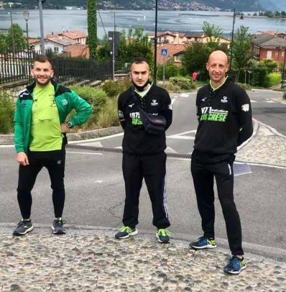 I tre atleti della Podistica Buschese che hanno partecipato ai Campionati italiani master su strada
