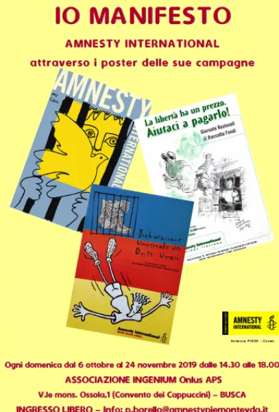 Da 6 ottobre nel Museo del Lavoro in esposizione 80 poster delle campagne per i diritti umani di Amnesty International 