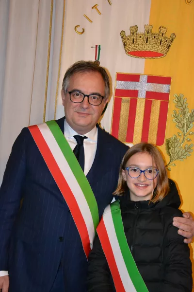La sindaca jr Giulia Ferrara con il sindaco Marco Gallo