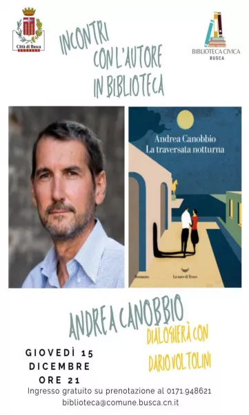 Alle ore 21 per gli “Incontri con gli autori in biblioteca”,   Andrea Canobbio