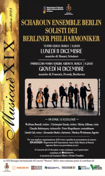 I solisti della Berliner Philarmoniker ospiti di grande prestigio per la città