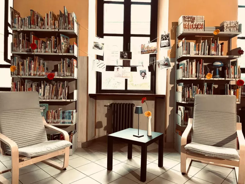 L'area incontri della biblioteca