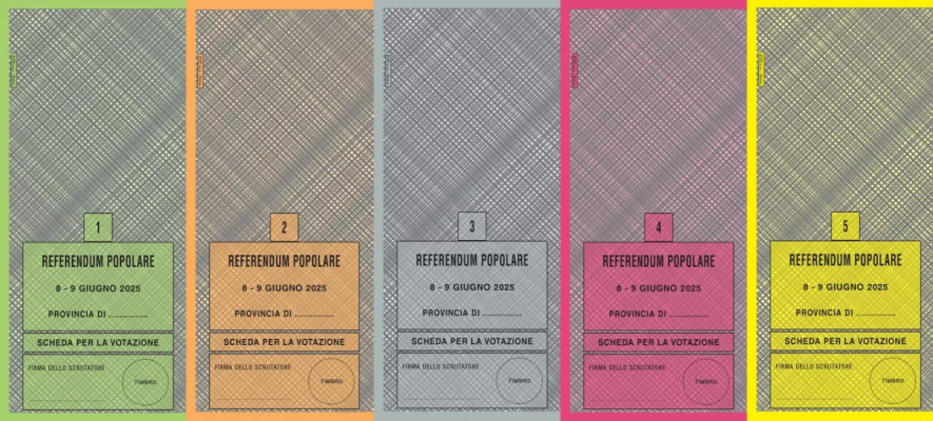 Fac-simile schede referendum 2025