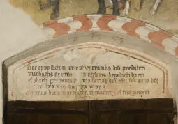 L'iscrizione in cui si legge dell'opera dei Fratelli Biazaci da Busca