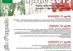 Il manifesto degli eventi per il 25 Aprile a Busca, Costigliole Saluzzo e Tarantasca