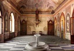 Il salone d'onore del castello del Roccolo