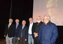 I protagonisti della serata. Da sinistra Giangi Giordano,  Bruno Pignata, Luigi Chiamba, Marco Gallo, Giorgio Beltrutti, Gianni Arnaudo