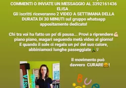 L'associazione Volontari dell'Annunziata organizza il corso di ginnastica dolce sul gruppo Whatsapp