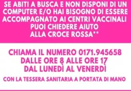 La Croce Rossa di Busca organizza un servizio telefonico di aiuto per le prenotazioni delle persone che non possono usufruire di un dispositivo telematico e per accompagnare ai centri vaccinali coloro che non possono essere autonomi nel trasporto 