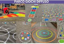 La creazione nasce dal gioco tradizionale di strada e non prevede installazione ingombranti, ma colorate linee  disegnate a terra, che si fondono con l'ambiente urbano, creando nuovi spazi di gioco, non invasivi, ma che, anzi,  riqualificano gli spazi pubblici, identificandosi in qualche modo con essi