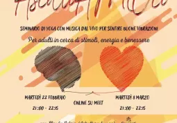 Un seminario di yoga con musica dal vivo in due appuntamenti on line martedì 22 febbraio e martedì 8 marzo dalle ore 21 alle 22,15 