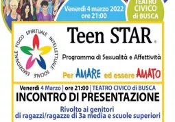 Il percorso formativo Teen Star sarà spiegato ai genitori venerdì 4 marzo alle ore 21 nel Teatro Civico