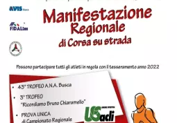 Domenica  3 aprile, la Podistica Buschese ripropone, dopo le interruzioni dovute alla pandemia , la  più classica delle sue gare primaverili, Trofeo Ana, alla 43^ edizione. Partenza e arrvio in zona Capannoni, corso Romita