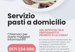 Chi ha difficoltà a preparare il pranzo e  la cena può rivolgersi al nuovo servizio potenziato “pasti a domicilio” del consorzio socio-assistenziale del Cuneese, cui aderisce anche il Comune di Busca