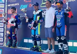 Le premiazioni al Kart Palnet degli Internazionali d’Italia di Supermoto