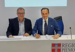 Il sindaco Marco Gallo e  il presidente della Regione Piemonte Alberto Cirio