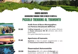 Iniziativa gratuita a cura dell'associazione fondiaria Terre di mezzo. Appuntamento all'Eremo per una passeggiata ad anello con guida naturalistica, apericena e osservazione astronomica