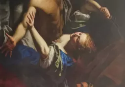 Il dipinto, ospitato nella mostra, attribuito alla Scuola di Artemisia Gentileschi “Giuditta e Oloferne”, della prima metà del XVII secolo. Olio su tela 128,5 x 180 proveniente da collezione privata