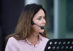 Annalena Benini sabato scorso sulla terrazza della Collezione La Gaia 