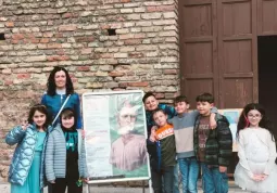 Il gruppo in visita alla Basilica di San Francesco a Ravenna, la chiesa del Sommo Poeta, adiacente alla sua tomba