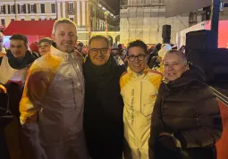 Garbolino Boot e Jacopo Giamello insieme all'assessore regionale Marco Gallo e la sindaca di Cuneo Patrizia Manassero