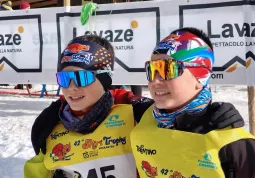 I due giovani fondisti premiati Edoardo Lanternino e Gabriele Dutto