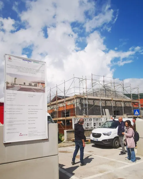 Il sopralluogo dell'Ufficio Tecnico insieme al Sindaco Ezio Donadio e l'assessora all'Istruzione Lucia Rosso