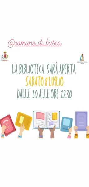 La Biblioteca Civica  sarà aperta in via straordinaria sabato prosimo,  8 luglio,  dalle ore  10 alle 12.30