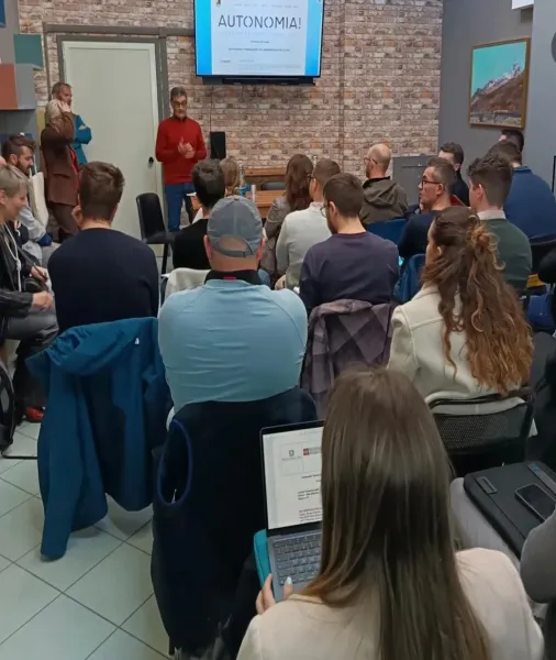 Un momento della lezione in presenza