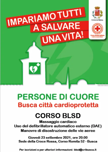 Giovedì 23 settembre alle ore 20 corso per Dae e manovre salvavita