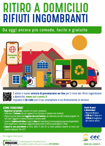 Prenotazione on-line del ritiro gratuito dei rifiuti ingombranti a domicilio