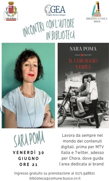Nuovo incontro in biblioteca venerdì 30 giugno con Sara Poma