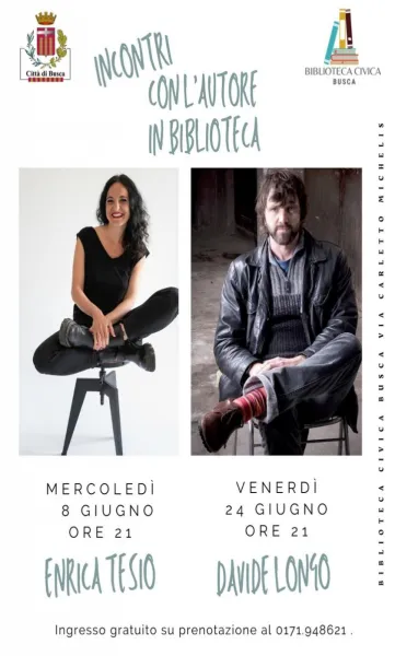 Continuano gli Incontri in biblioteca, dopo l’appuntamento di domani, mercoledì 8 giugno alle ore 21 con Enrica Tesio e il suo ultimo libro “Tutta la stanchezza del mondo” (Einaudi), venerdì 24 giugno, sempre alle ore 21 è atteso Davide Longo che presenterà il suo libro in uscita a proprio fine giugno. Prenotazioni al 0171.948621