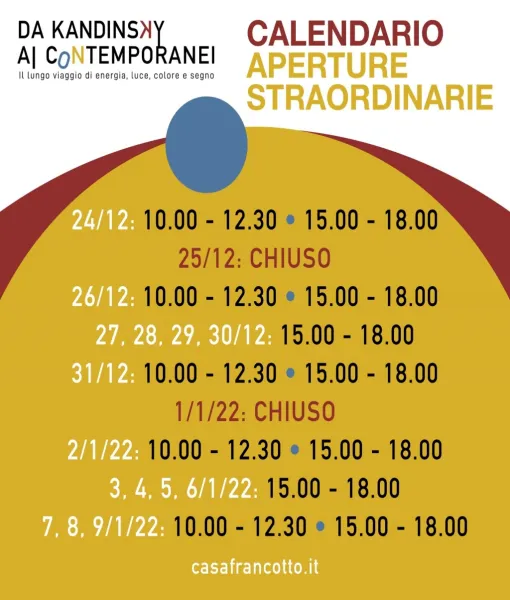 Aperture straordinarie della mostra Da Kandinsky ai contemporanei