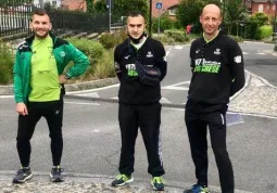 I tre atleti della Podistica Buschese che hanno partecipato ai Campionati italiani master su strada
