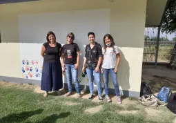 L'assessora Lucia Rosso con l'educatrice  del progetto e le ricercatrici dell'università Cattolica di Milano