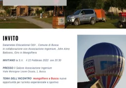 Martedì 22 febbraio alle ore 20,30 nel salone dell'associazione Ingenium una serata per valutare nuove  opportunità di turismo esperienziale e sportivo