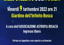 Venerdì si osservano le stelle dal giardino dell'Infinito