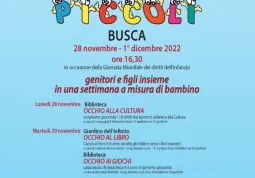 Per il progetto cultura 0/6, da lunedì 28 novembre a giovedì 1° dicembre dalle ore 16,30 diversi luoghi cittadini accoglieranno laboratori, giochi e momenti dedicati a genitori e figli con attività pensate per questa fascia di età