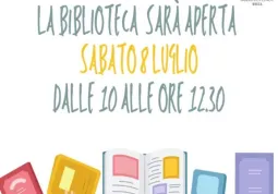 La Biblioteca Civica  sarà aperta in via straordinaria sabato prosimo,  8 luglio,  dalle ore  10 alle 12.30