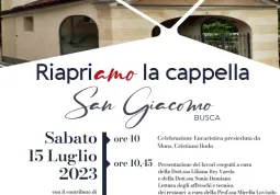 Sabato 15 luglio alle ore 10  saranno inaugurati i restauri dei dipinti della chiesa di San Giacomo