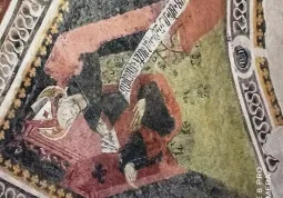Una delle quattro vele, quella con san Gregorio, dopo il restauro 