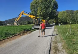 Lavori sulla strada comunale via Bella Antilia