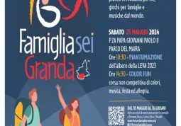 Domenica prossima, 19 maggio, A tavola col mondo e sabato 25 maggio: al mattino la Festa dei nuovi nati, con la piantumazione dell'albero della leva 2023, nel pomeriggio la Color fun